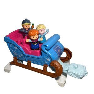 Disney Frozen Little People Sleigh Elsa Anna Kristoff Figures By Fisher-Price